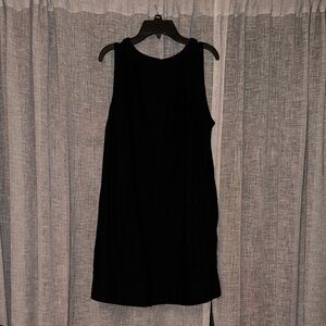 Old Navy Black Sleeveless Linen Dress with Pockets